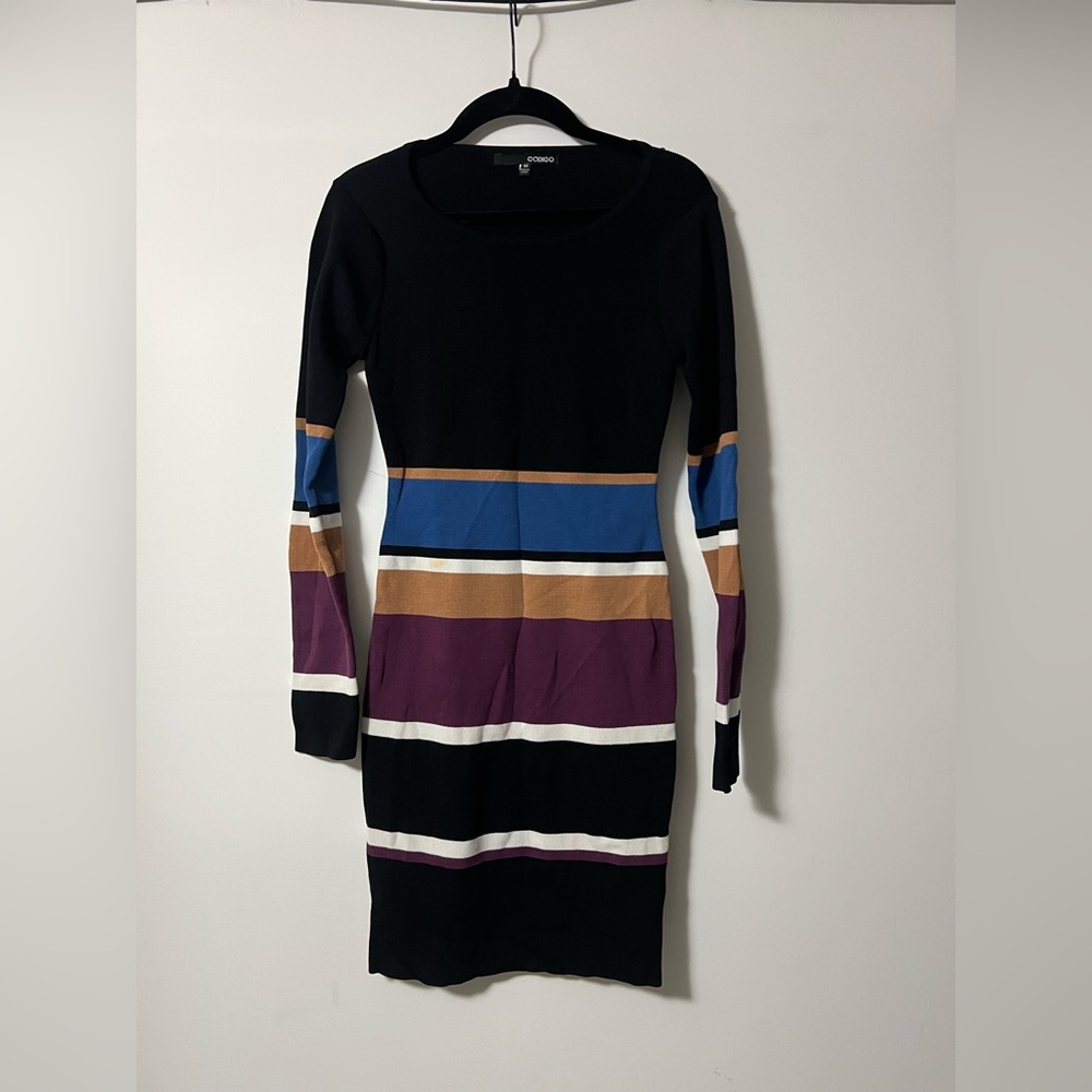 Elegant Striped Long Sleeve Dress